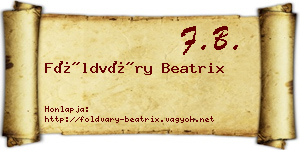 Földváry Beatrix névjegykártya