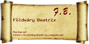 Földváry Beatrix névjegykártya