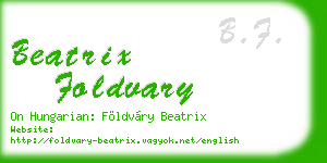 beatrix foldvary business card