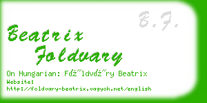 beatrix foldvary business card